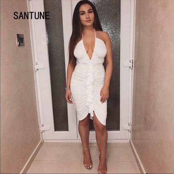 ASOS New Black Ruffle Bodycon, Size S,M,L - Picture 1 of 4